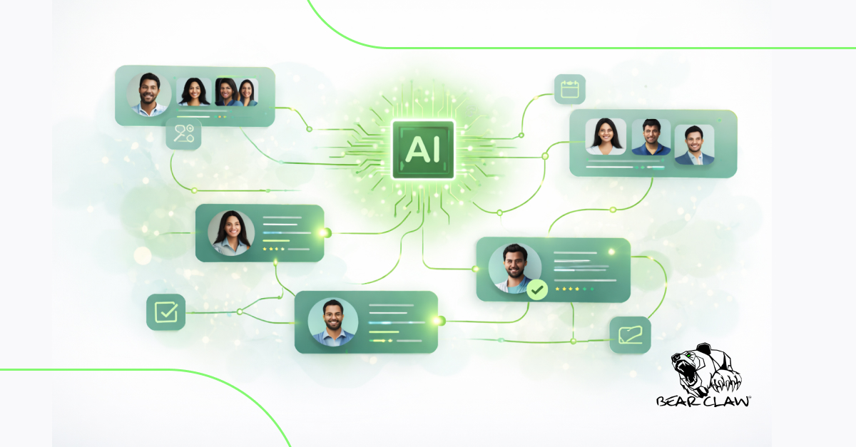 Website Post Header Image Graphic displaying AI's integration within recruiting workflows